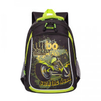 Рюкзак школьный Grizzly RB-860-3 Черный - салатовый