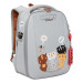 Ранец рюкзак школьный Grizzly RAf-192-4 Котики Серый