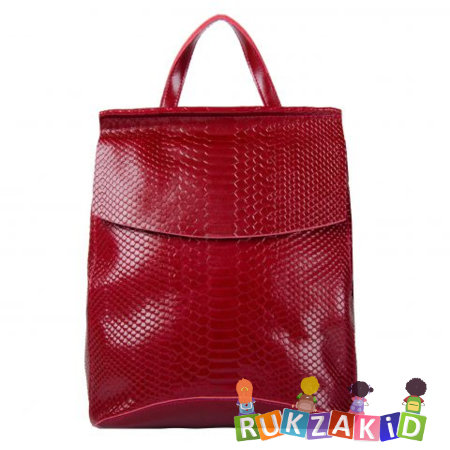 Рюкзак сумка кожаный Arkansas Рептилия Бордо