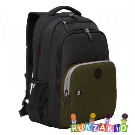 Рюкзак школьный Grizzly RU-330-6 Черный - хаки
