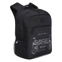Рюкзак школьный Grizzly RB-356-3 Черный - серый