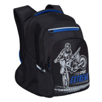 Рюкзак школьный Grizzly RB-250-1 Черный - синий