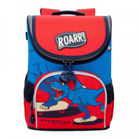 Ранец школьный раскладной Grizzly RAn-083-5 Динозавры Красный - синий