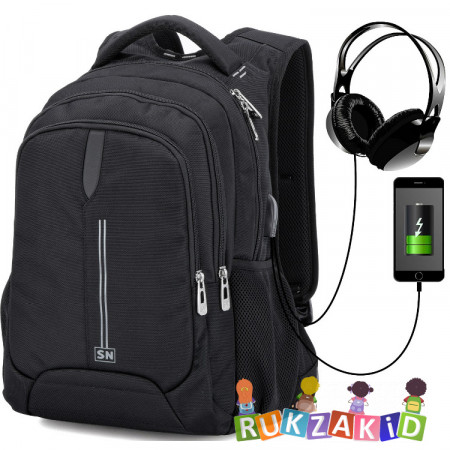 Рюкзак молодежный SkyName 90-119 Черный с серым