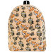 Рюкзак для подростка с совами и лисами светло-оранжевый