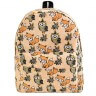 Рюкзак для подростка с совами и лисами светло-оранжевый