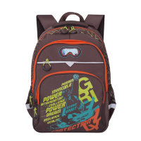 Рюкзак школьный Grizzly RB-731-1 Strive Spirit Коричневый - оранжевый