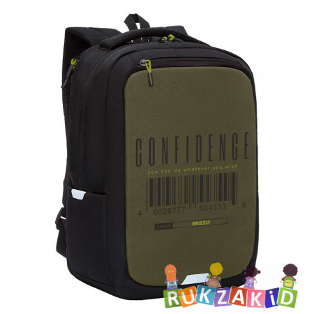 Рюкзак молодежный Grizzly RU-334-1 Черный - хаки