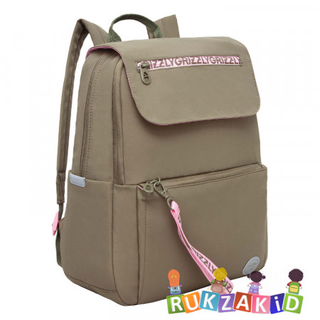Рюкзак с клапаном молодежный Grizzly RXL-325-2 Хаки