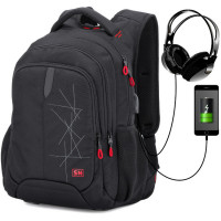 Рюкзак молодежный SkyName 90-120 Черный с красным