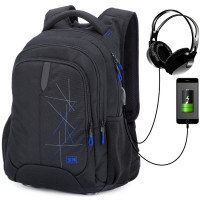 Рюкзак молодежный SkyName 90-120 Черный с синим