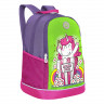 Рюкзак школьный Grizzly RG-363-1 Единорог Фиолетовый - салатовый