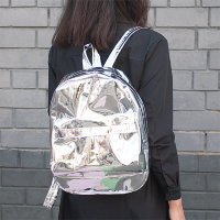 Глянцевый рюкзак городской женский Kawaii Glossy Style Галактический зеркальный