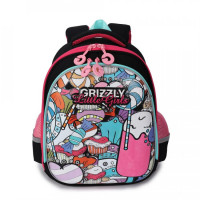 Ранец рюкзак школьный Grizzly RA-979-3 Сладости Черный