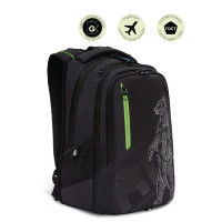 Рюкзак школьный Grizzly RU-238-2 Черный - салатовый