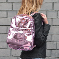 Глянцевый рюкзак городской женский Kawaii Glossy Style Галактический розовый