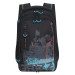 Рюкзак школьный Grizzly RU-338-1 Черный - бирюзовый
