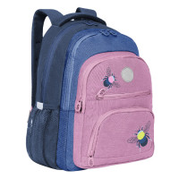 Ранец школьный для девочки Grizzly RG-262-1 Синий - розовый