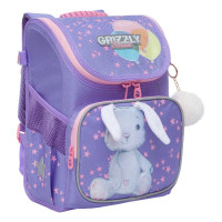 Ранец рюкзак школьный Grizzly RAl-294-3 Зайчик Лаванда