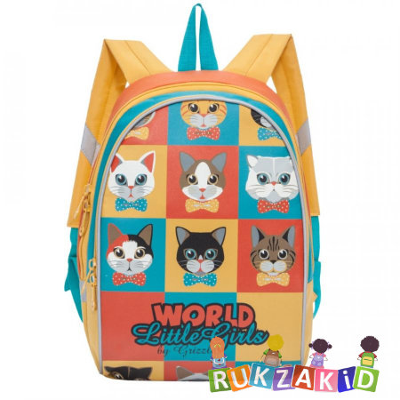 Рюкзак детский с кошками Grizzly RS-897-2 Желтый