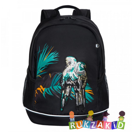 Рюкзак школьный Grizzly RG-163-2 Птички Черный