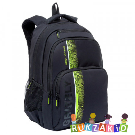 Рюкзак молодежный Grizzly RU-934-51 Черный - салатовый