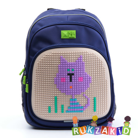 Рюкзак пиксельный школьный 4ALL КIDS Сине - бежевый