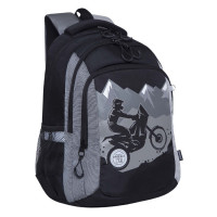 Рюкзак школьный для мальчика Grizzly RB-252-1 Черный - серый