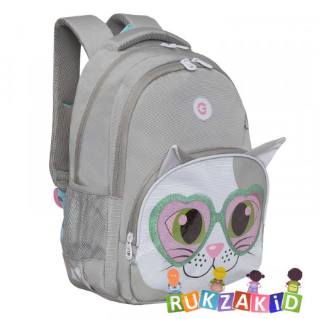 Рюкзак школьный Grizzly RG-360-7 Серо - белый