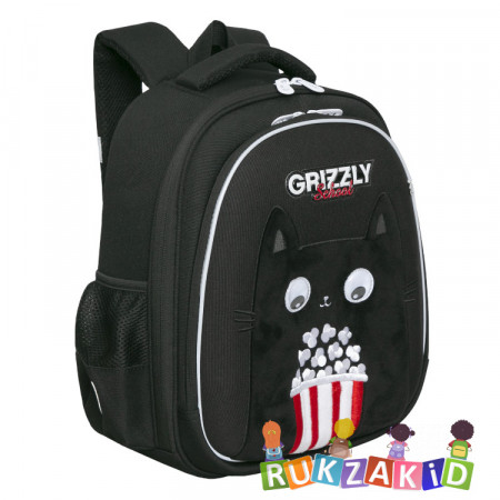 Ранец школьный Grizzly RAz-386-2 Котенок Черный