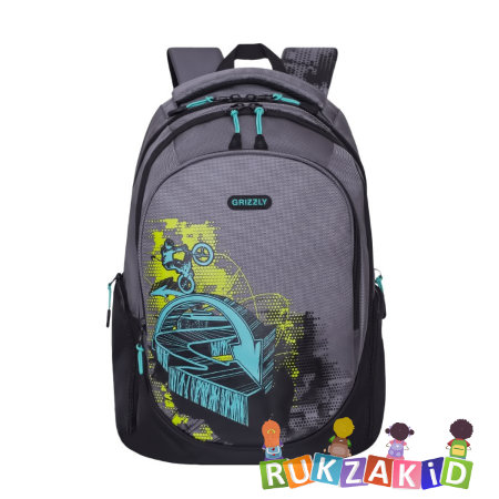 Молодежный рюкзак Grizzly RU-712-2 Серый - черный