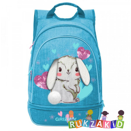 Рюкзак школьный Grizzly RG-169-1 Зайчик Голубой