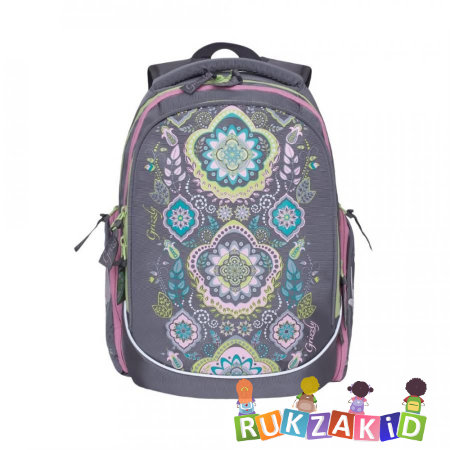 Школьный рюкзак для девочки Grizzly RG-867-2 Серый