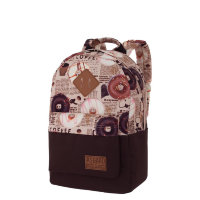 Молодежный рюкзак Asgard Р-5333 Дизайн Коричневый - Пончики Газета беж