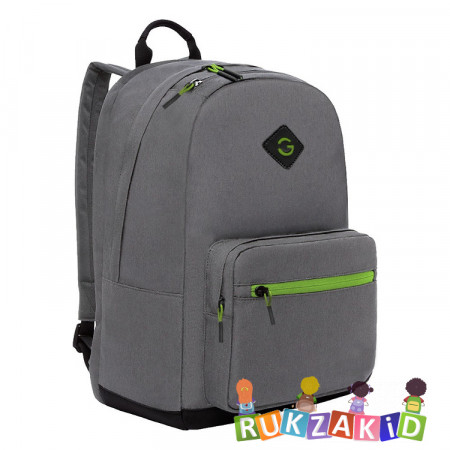 Рюкзак молодежный Grizzly RQL-218-9 Серый - салатовый