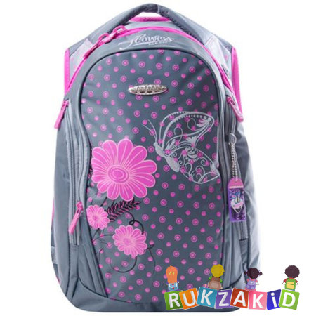 Рюкзак для подростка Across G15-3 Бабочка и Цветы Серый