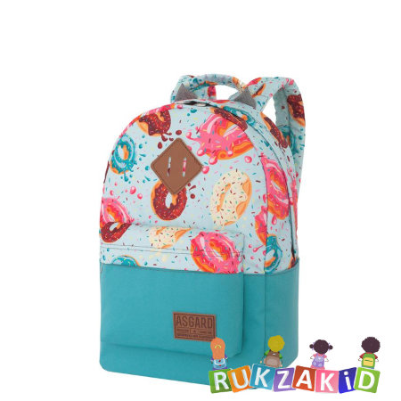 Молодежный рюкзак Asgard Р-5333 Дизайн Бирюза - Пончики мята