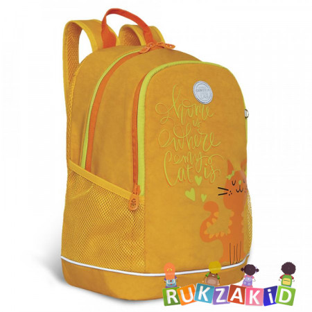 Рюкзак школьный Grizzly RG-163-13 Котик Желтый