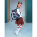 Ранец школьный с мешком для обуви Nukki NK23G-4005 Серый Девочка с кошкой