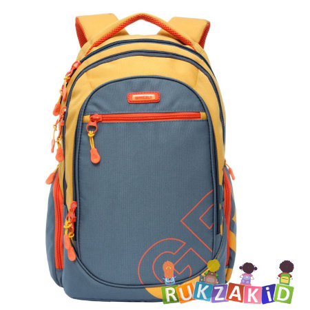 Рюкзак молодежный Grizzly RU-711-2 Серый - желтый