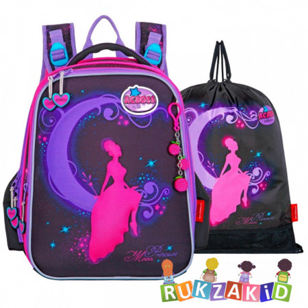 Ранец школьный с сумкой для обуви Across ACR22-192-8 Moon Princess