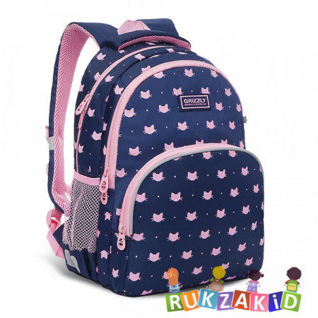 Рюкзак школьный Grizzly RG-160-1 Котики Синий