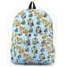 Рюкзак для подростка с совами и лисами голубой Fox and Owl