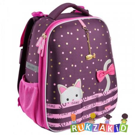 Рюкзак школьный Mike Mar 1008-175 Котик бордо розовый кант