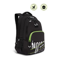 Рюкзак школьный Grizzly RU-230-1 Черный - салатовый