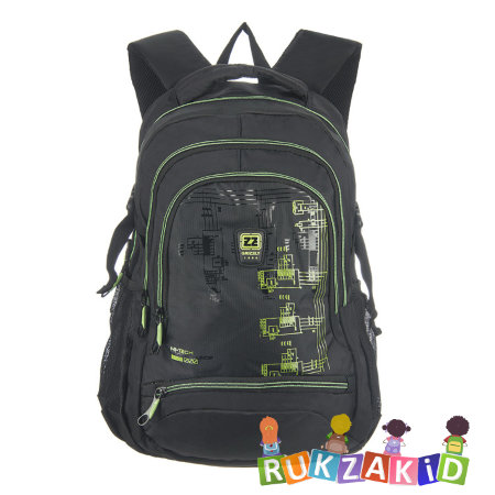 Молодежный рюкзак Grizzly RU-722-2 Черный - салатовый