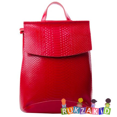 Рюкзак сумка кожаный Arkansas Рептилия Красный