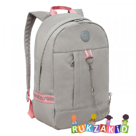 Рюкзак городской Grizzly RXL-327-2 Серый - розовый