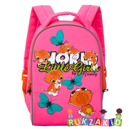 Рюкзак дошкольный для девочки Grizzly Котята / Little Girl RS-665-1 розовый