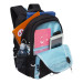 Рюкзак школьный Grizzly RB-354-3 Черный - голубой